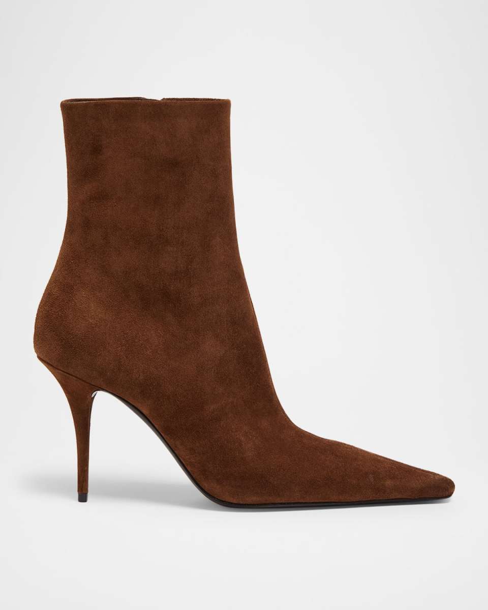 90mm Ashley Suede Ankle Booties